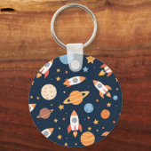 Porte-clés Planètes Fusées Espace Motif Mignon (Recto)