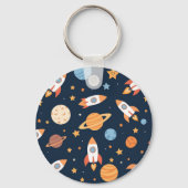 Porte-clés Planètes Fusées Espace Motif Mignon (Verso)