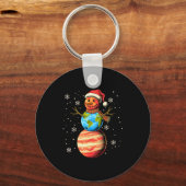 Porte-clés Planets Snowman Space Funny Christmas Astronomy Fo (Recto)