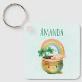 Porte-clés Planeur Jardin mignon avec Arc-en-ciel et Clover (Recto)