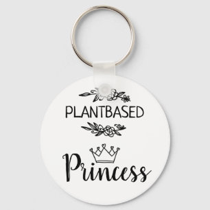 Porte-clés Plant based princess vegan with crown floral