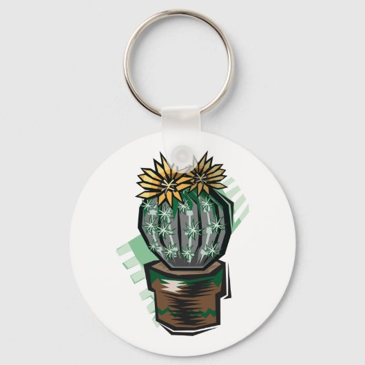 Porte-clés Plante Cactus Dans Un Pot (Recto)