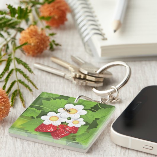 Porte-clés Plante de fraises (Devant Droit)