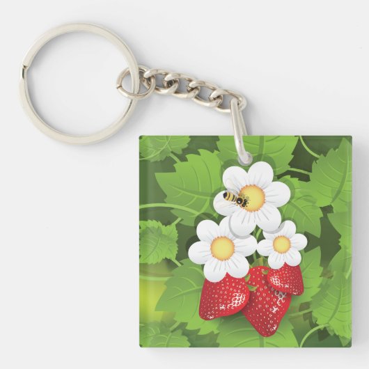 Porte-clés Plante de fraises (Devant)