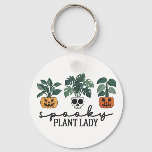 Porte-clés Plante éffrayant Lady Halloween Monstera Design (Recto)