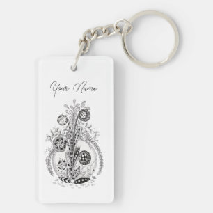 Porte-clés Plante florale au design Tangle -