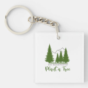 Porte-clés Plante un arbre, en sécurité dans la forêt, soutie