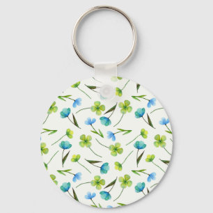 Porte-clés Plantes aquarelle : Motif Floral sans joint.