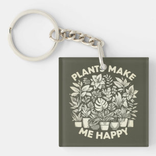 Porte-clés Plantes me rendent heureux Porte - clé