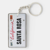 Porte-clés Plaque de licence Californie avec votre texte (Dos)