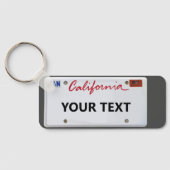Porte-clés Plaque de licence californienne avec votre texte (Verso)