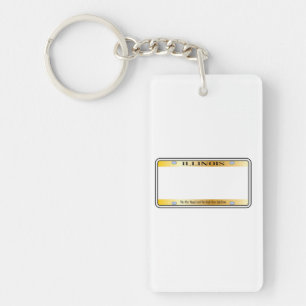 Porte-clés Plaque de licence d'État de Blank Illinois