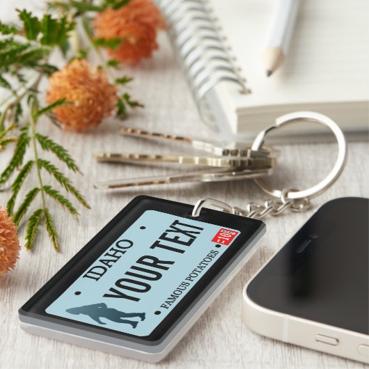 Porte-clés Plaque de licence Idaho Sasquatch (Devant droit)