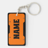 Porte-clés Plaque de licence Orange Personnalisable (Dos)