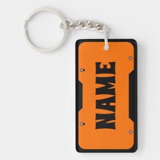 Porte-clés Plaque de licence Orange Personnalisable