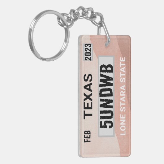 Porte-clés plaque d'immatriculation en pierre porte - clé (Devant gauche)