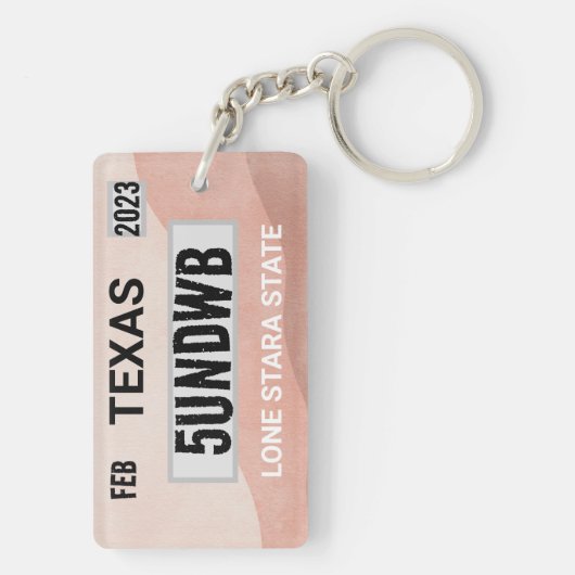 Porte-clés plaque d'immatriculation en pierre porte - clé (Dos)