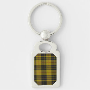 Porte-clés Plaque noire jaune tartan MacLeod