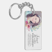 Porte-clés Plaque photo Memorial | Couleur d'eau (Devant gauche)