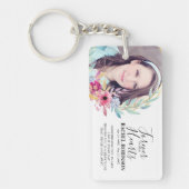 Porte-clés Plaque photo Memorial | Couleur d'eau (Devant)