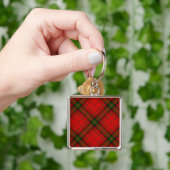 Porte-clés Plaque rouge vert tartan MacDougall (main)