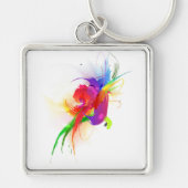 Porte-clés Plaques de peinture Abstraites Rainbow Lorikeet (Devant)