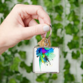 Porte-clés Plaques de peinture Peacock Abstraites (main)