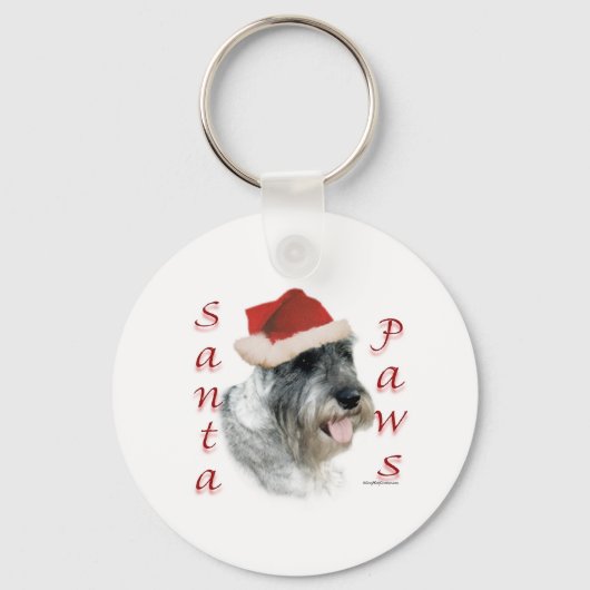 Porte-clés Plaques Père Noël Schnauzer Standard (Recto)