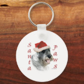 Porte-clés Plaques Père Noël Schnauzer Standard (Recto)