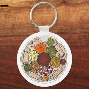 Porte-clés Plateau alimentaire éthiopien de Cuisine Injera Wa