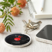 Porte-clés platine vinyle intemporel (Côté)