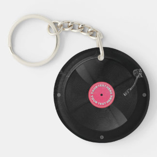Porte-clés Platine vinyle rétro personnalisée en acrylique