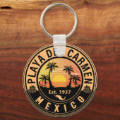 Porte-clés Playa del Carmen Palm Tree Retro 80s Playa mexicai (Recto)
