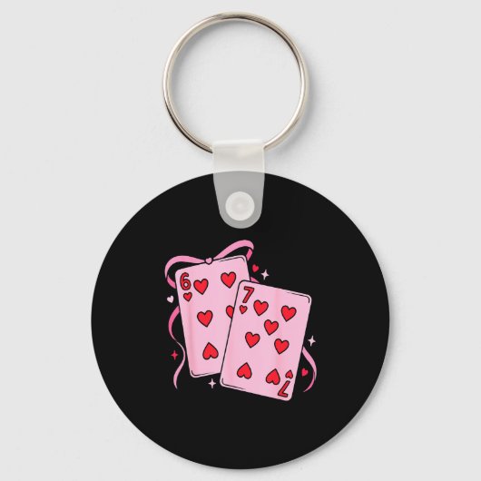 Porte-clés Playing Card Valentine’s Day 67 Preppy Six Seven 6 (Recto)