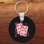 Porte-clés Playing Cards 6 7 Of Hearts 67 Six Seven Bow Valen (Recto)