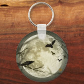 Porte-clés Pleine lune avec chauves-souris et corbeau (Recto)
