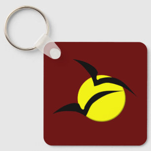Porte-clés Pleine lune et chauves-souris personnalisées
