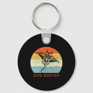 Porte-clés Plongée Roatan Vintage Rétro Tril Stingray Vacance