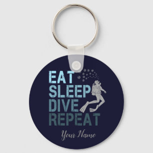 Porte-clés Plongée Scuba Manger Sleep Dive Répéter en disa