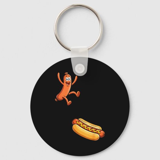 Porte-clés Plongeoir hotdog mème drôle (Recto)