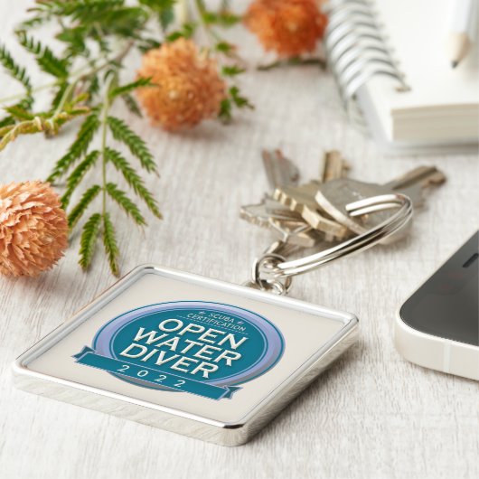 Porte-clés Plongeur en eau libre certifié sur mesure (Côté)