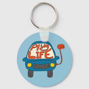 Porte-clés Plug Life Cute Blue Electric Voiture