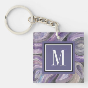 Porte-clés Pluie de cercle du monogramme  