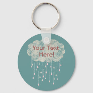 Porte-clés Pluie de l'amour tout le bleu fait sur commande de