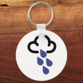 Porte-clés Pluie lourde : symbole de prévision météo rétro (Recto)