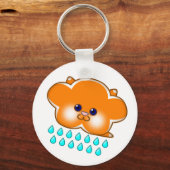 Porte-clés Pluie Orange Tabby Cat Cloud - (Recto)
