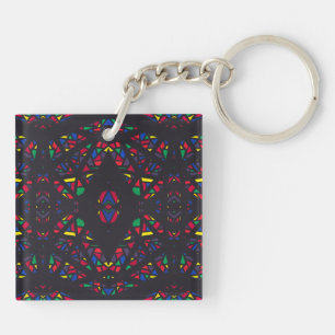 Porte-clés Pluie spectroscopique Résumé Gouache Art