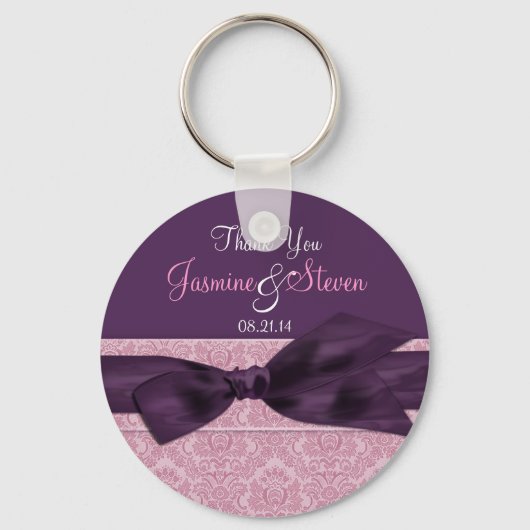 Porte-clés Plum et Améthyste mariage Favoriser le Porte - clé (Recto)