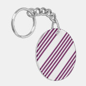 Porte-clés Plum et blanc cinq bandes motif (Devant gauche)