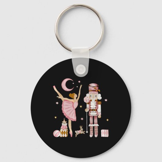 Porte-clés Plum rose rétro Fairy Nutcracker Noël C (Recto)